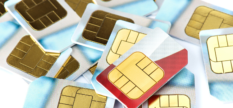 Selection of SIM cards in a pile